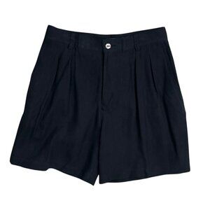 New Tommy Bahama Women's Shorts Silk Black Size 6 Pleated 6" Inseam
